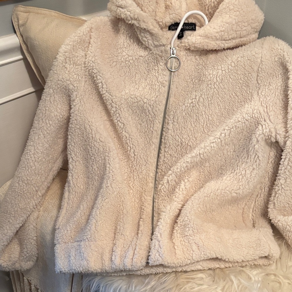 Derek Heart Cream Teddy Jacket